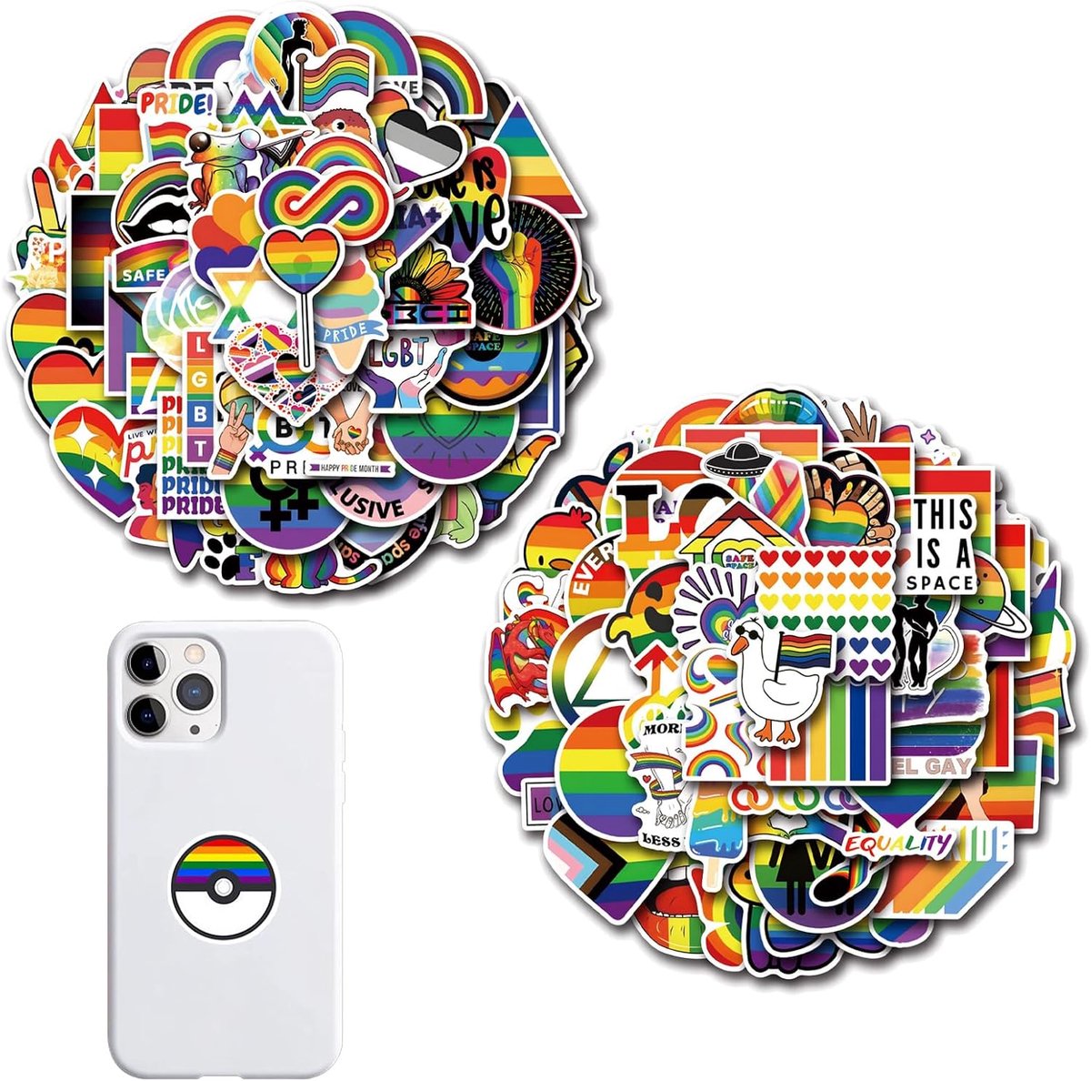 LGBTQ stickers set van 110 - kleurrijke vinyl - waterproof en krasbestendig - perfect voor decoratie - ShopVlot