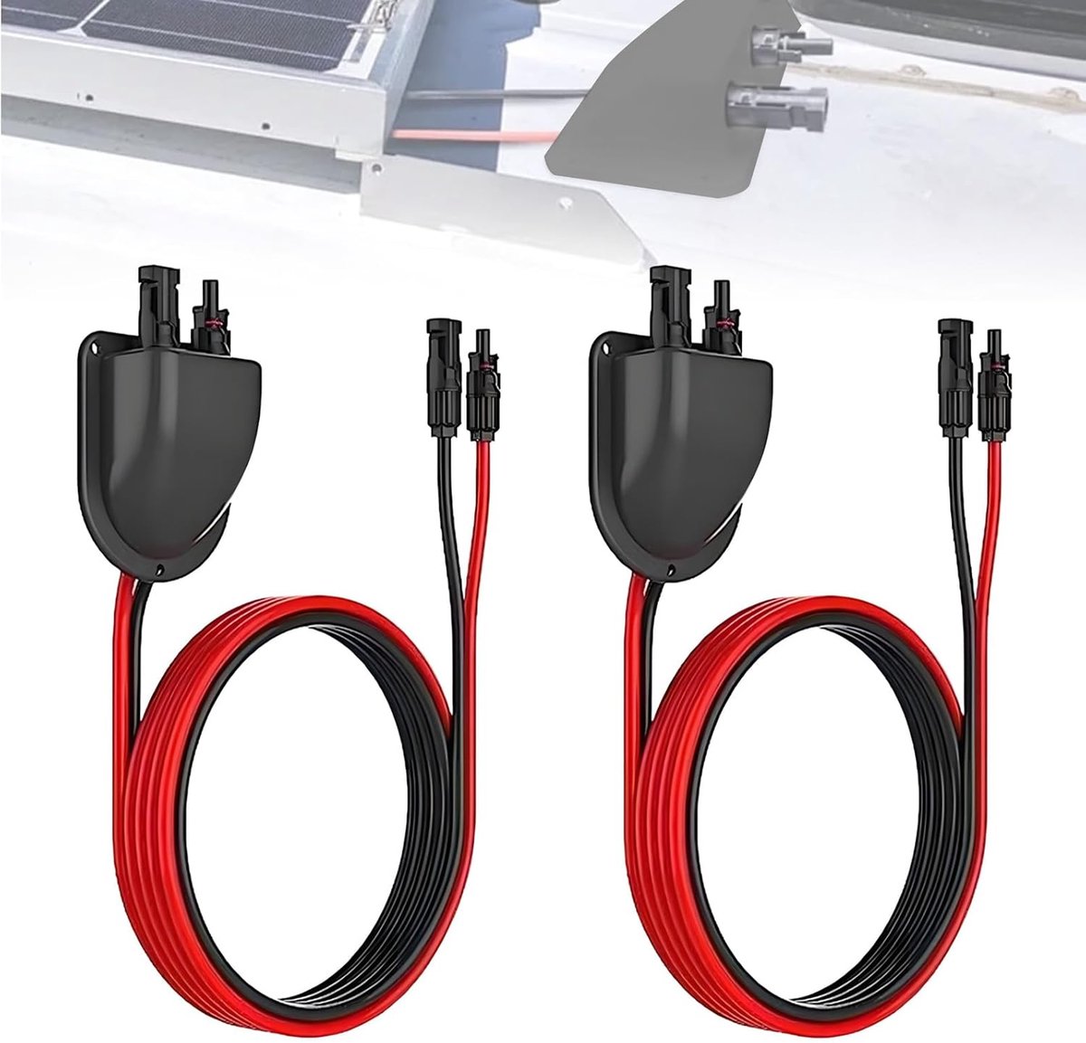 Waterdichte solar kabeldoorvoer - Dubbel met ABS behuizing - 2 m 10 AWG kabel - Ideaal voor motorhomes en boten - ShopVlot