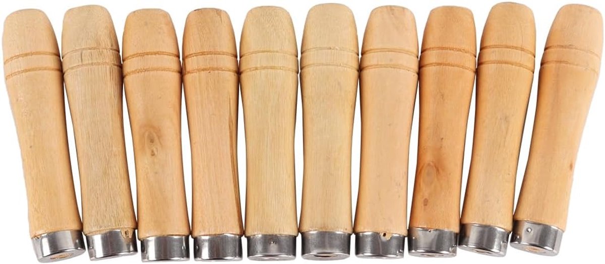 Houten vijlgrepen 10 stuks - 4 mm gat - comfortabele grip - voor naaldvijlen - ShopVlot