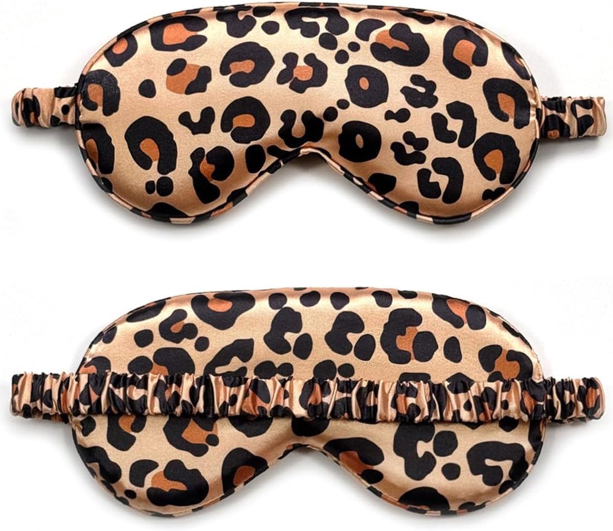Slaapmasker 2 stuks - Luipaardpatroon - Zijde - Ideaal voor reizen - ShopVlot