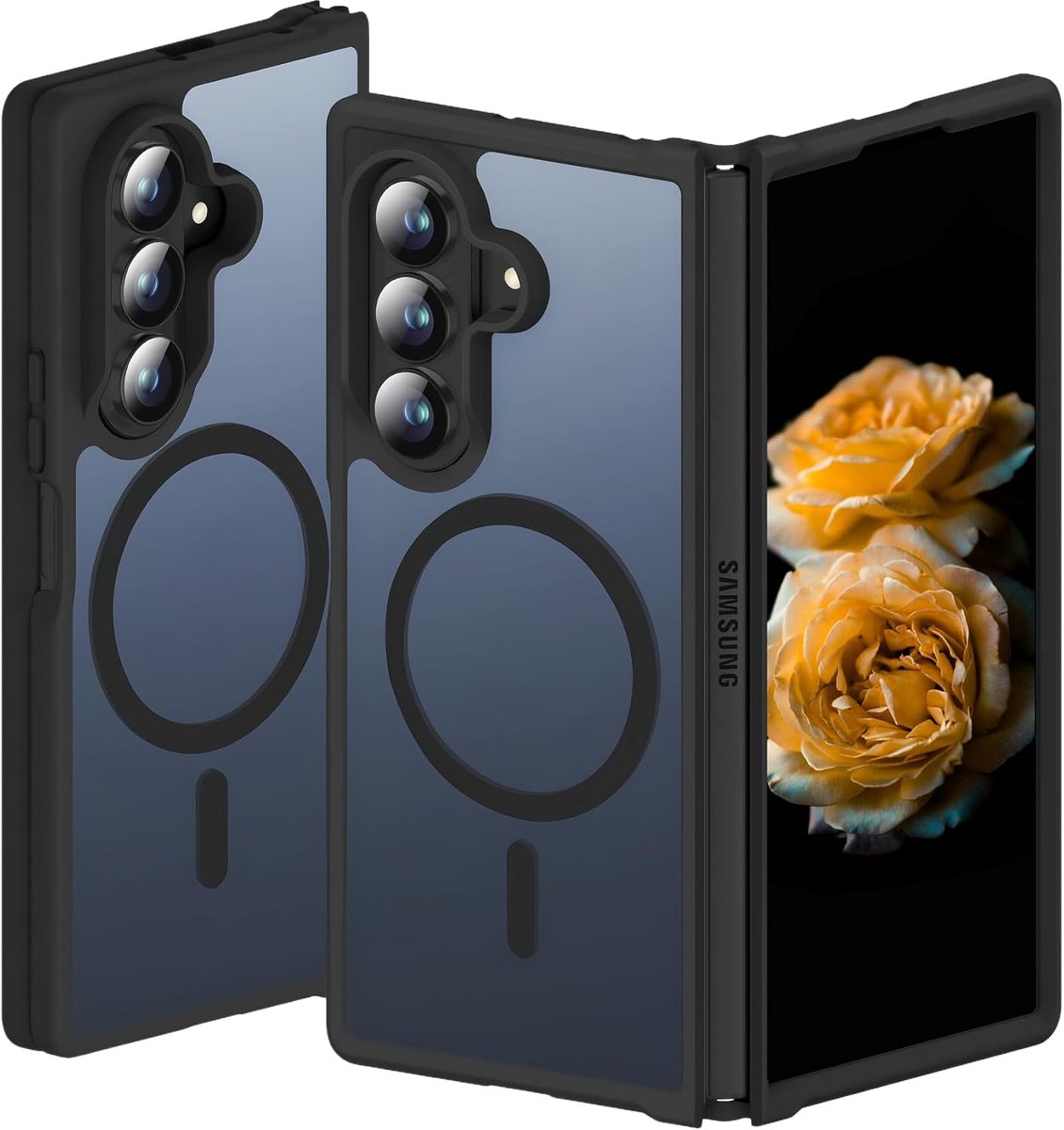 Compatible with Samsung Galaxy Z Fold 7 Hoesje, transparante achterkant antislip schokbestendige bumper beschermhoes - ShopVlot