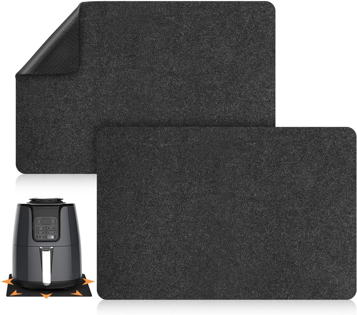 AIEVE Heat Resistant Air Fryer Mat, 2 Pcs Heat Resistant Mat Heat Resistant Table Protector with Kitchen Appliance - ShopVlot