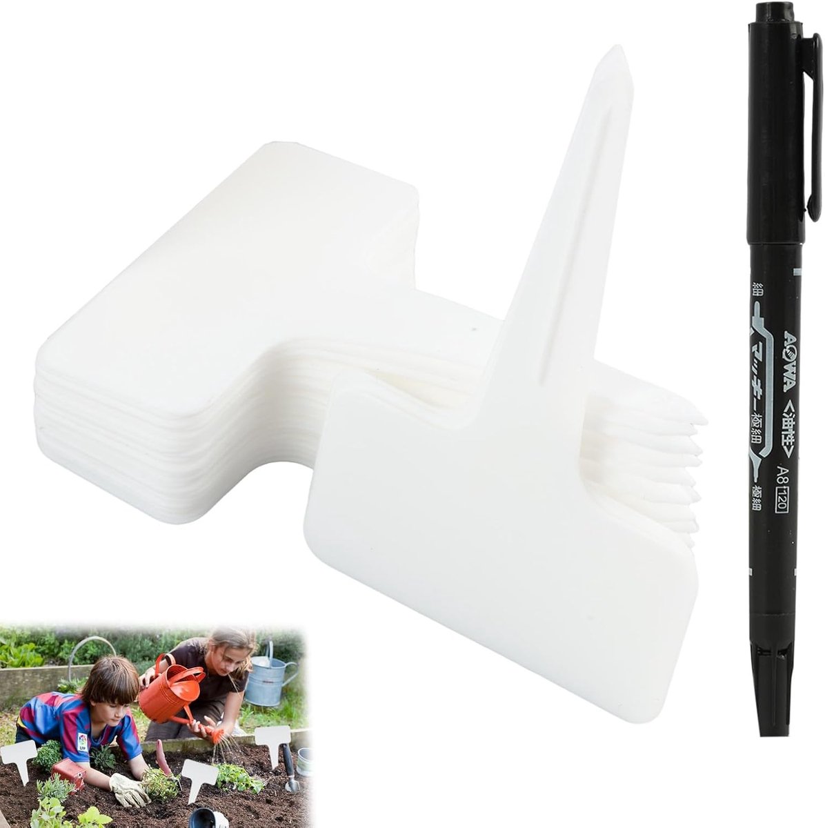 200 stuks plantenetiketten, kunststof tuinetiketten, herbruikbaar, T-vorm, voor tuinen, moestuinen en gewassen - ShopVlot