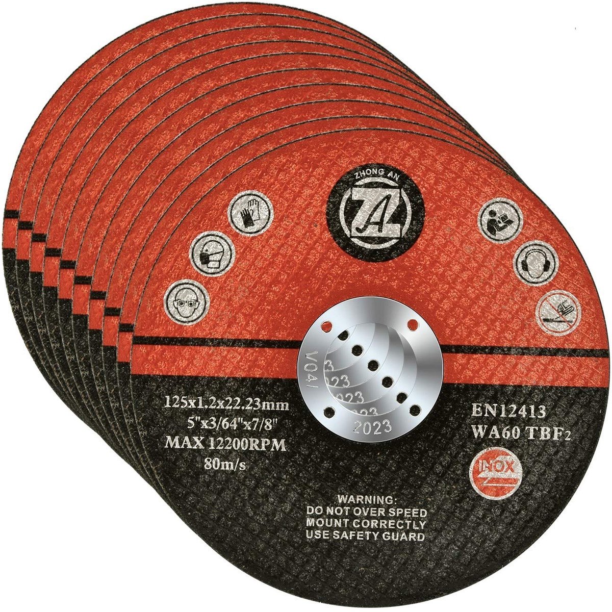 Inox Professional Cutting Discs 10 Pieces 125 mm x 1.2 mm x 22.23 mm for Angle Grinders Flex Disc for Steel/Stainless - ShopVlot