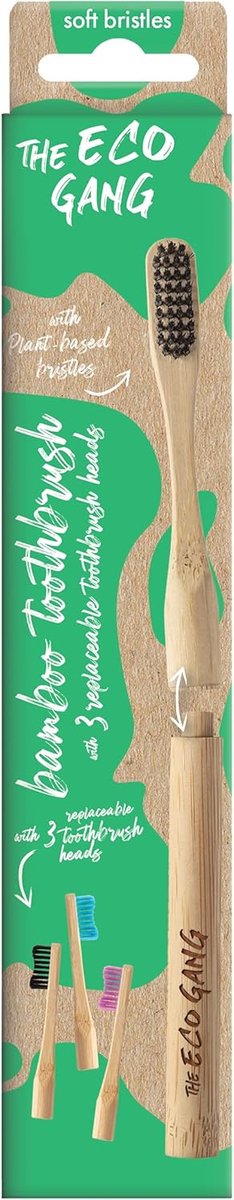 Eco Gang Planet Based interchangeable toothbrush soft, handle with 3 attachments - ShopVlot