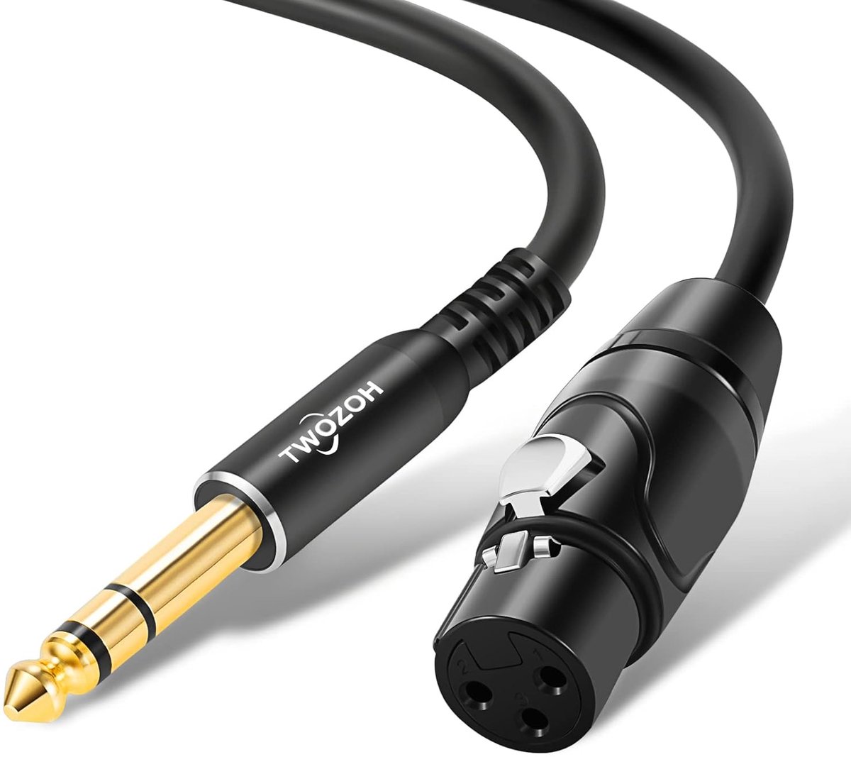 Twozoh XLR Female to 6.35mm (1/4 inch) Male TRS Cable, Quarter Inch Jack TRS Balanced to XLR Microphone Cable 1M - ShopVlot