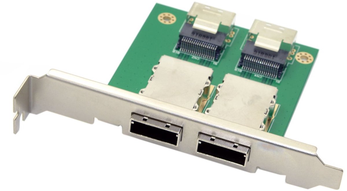 cablecc Dual Ports Mini SAS SFF-8088 To SAS 36Pin SFF-8087 PCBA Female Adapter With PCI Support - ShopVlot