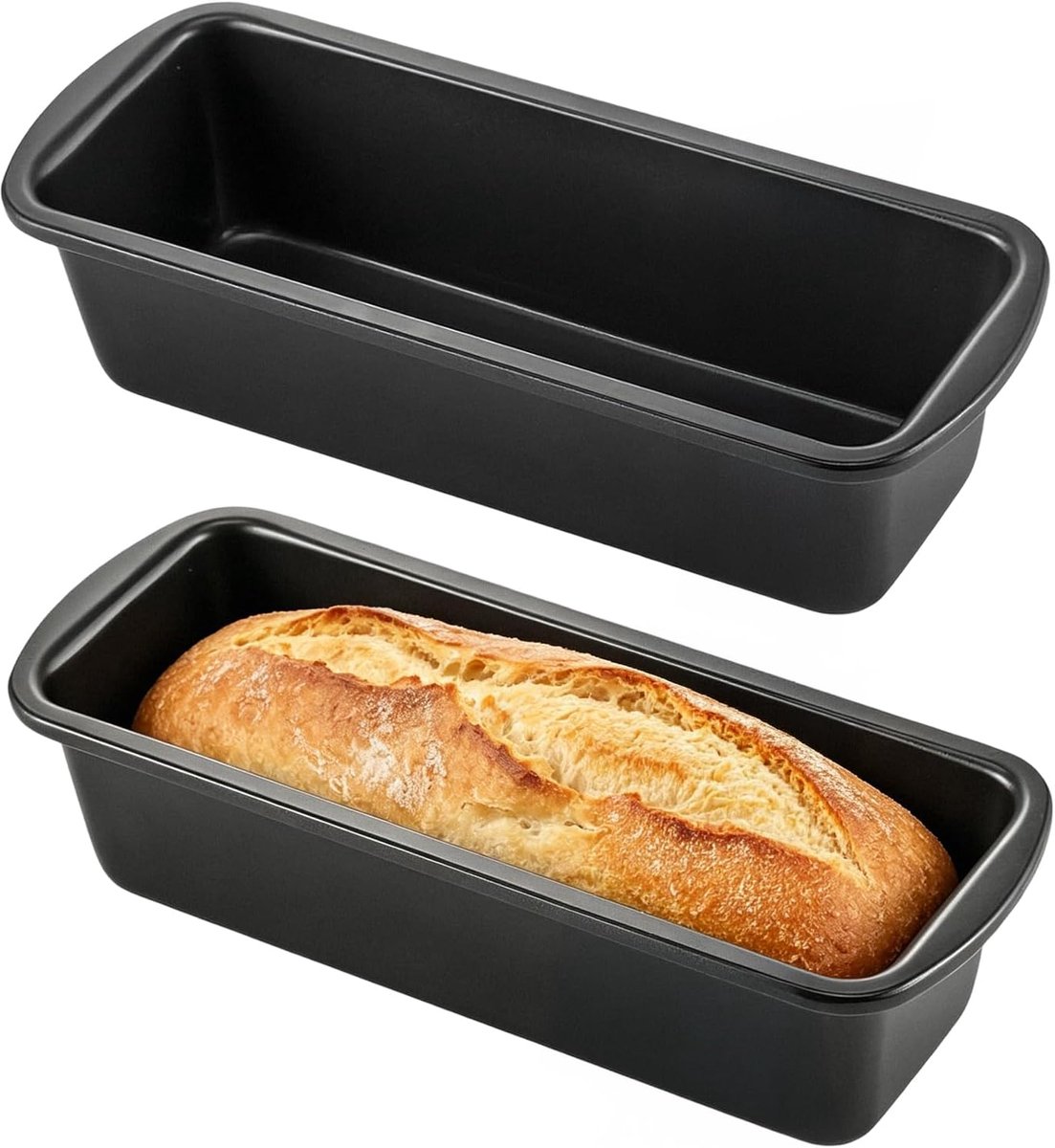 2 stuks broodbakvormen, rechthoekige bakvorm 23,6 x 9,5 x 6 cm, koolstofstaal broodvormen om te bakken - ShopVlot