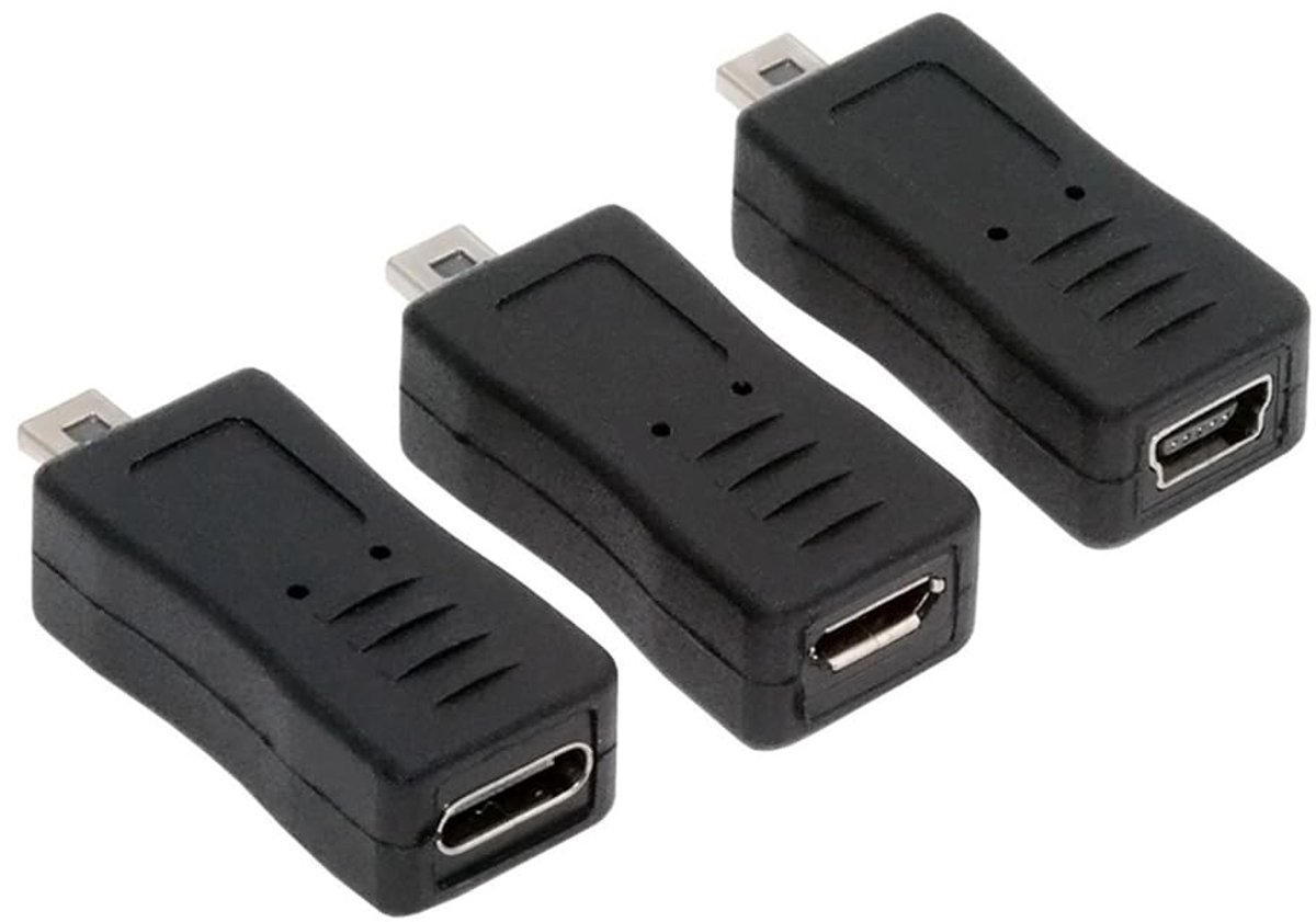 3 PACK Mini 8Pin to USB 2.0 Adapter, USB C/Mini USB/Micro USB to Mini 8Pin Data Transfer Charging Converter Adapter - ShopVlot