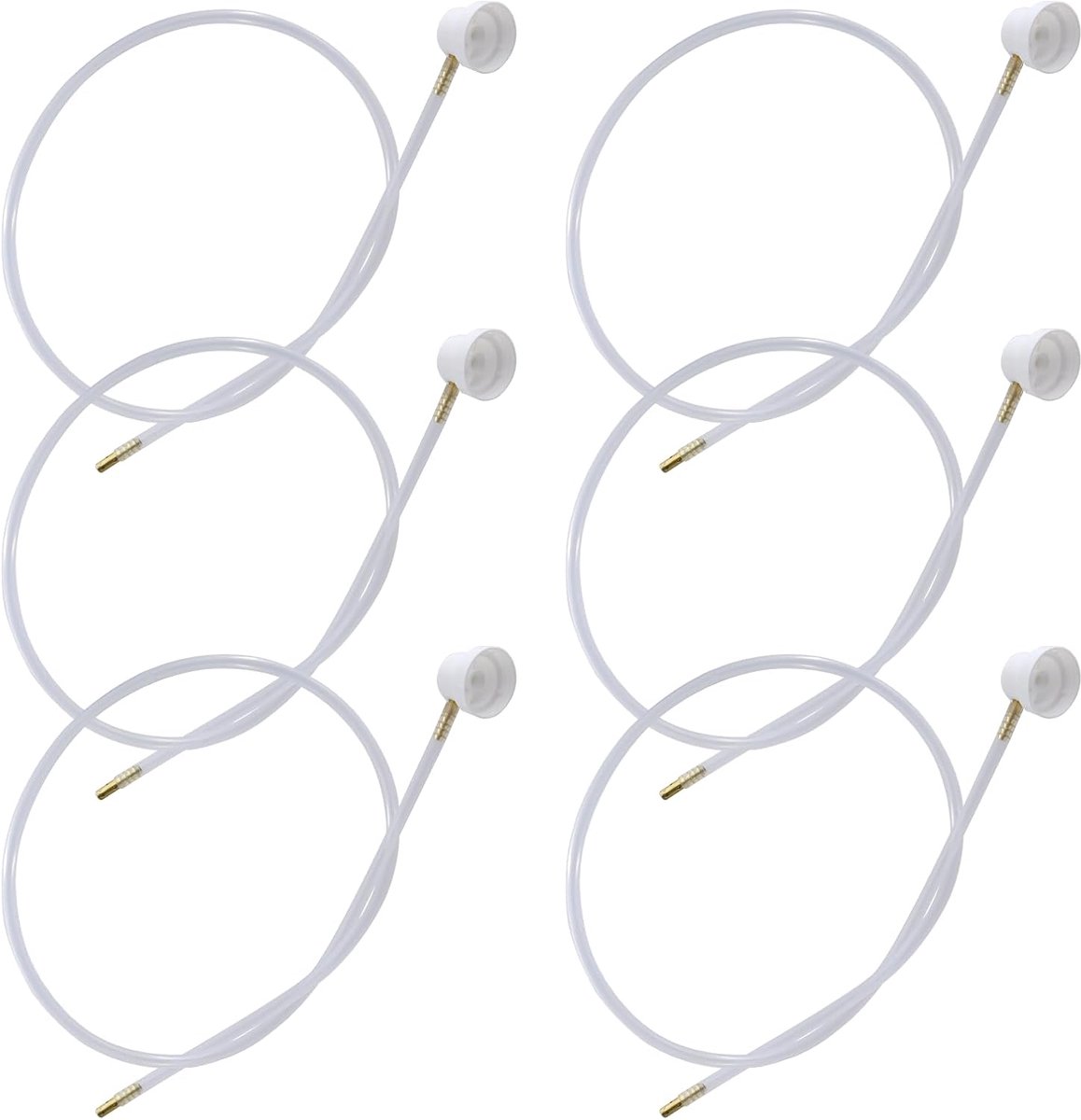 Pack of 6 White Aerosol Nozzles, 60 cm Hose, Spray Cans, Extension Hose, 360 Degree Extension Hose for Spray Nozzle - ShopVlot