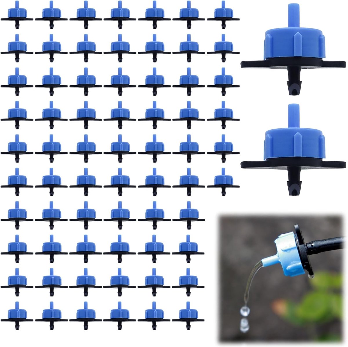 70 Pieces Garden Irrigation Drops, 8 L/h, Pressure Compensating Drippers, Watering Drip Jet for Agricultural - ShopVlot