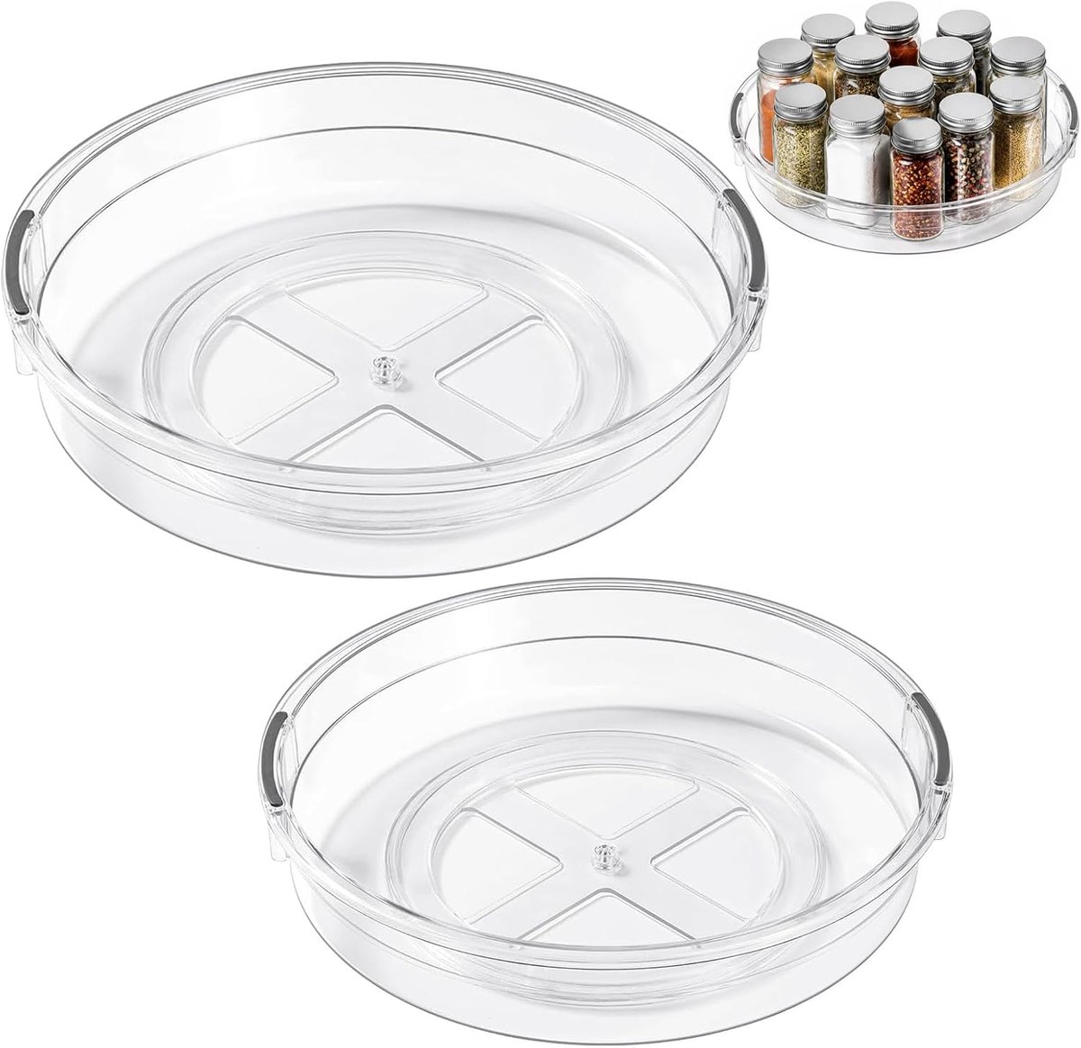 Lazy Susan Draaitafel, glad, 360° draaibare keukenorganizer, draaibare serviesplaat voor eettafel, voorraadkast - ShopVlot