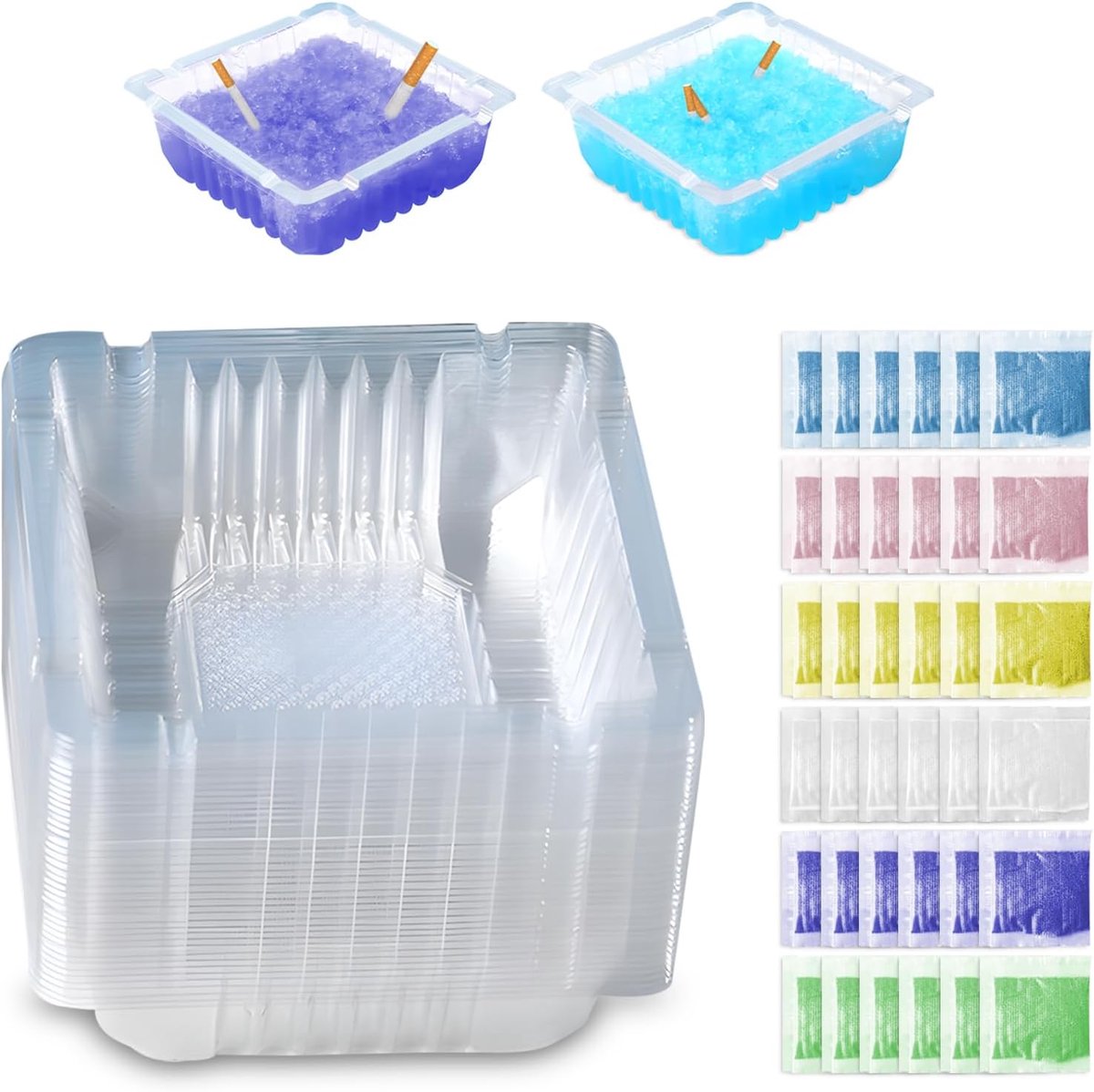 40 sets Disposable Ashtrays with Ash Absorbent Balm, VEINARDYL Portative Smokeless Ashtrays Holder Outdoor with - ShopVlot