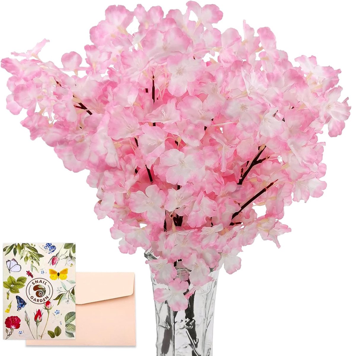 Kunstmatige kersenbloesem takken 19,7 inch - Faux roze kersenbloesem takken - Realistisch en levendig - ShopVlot