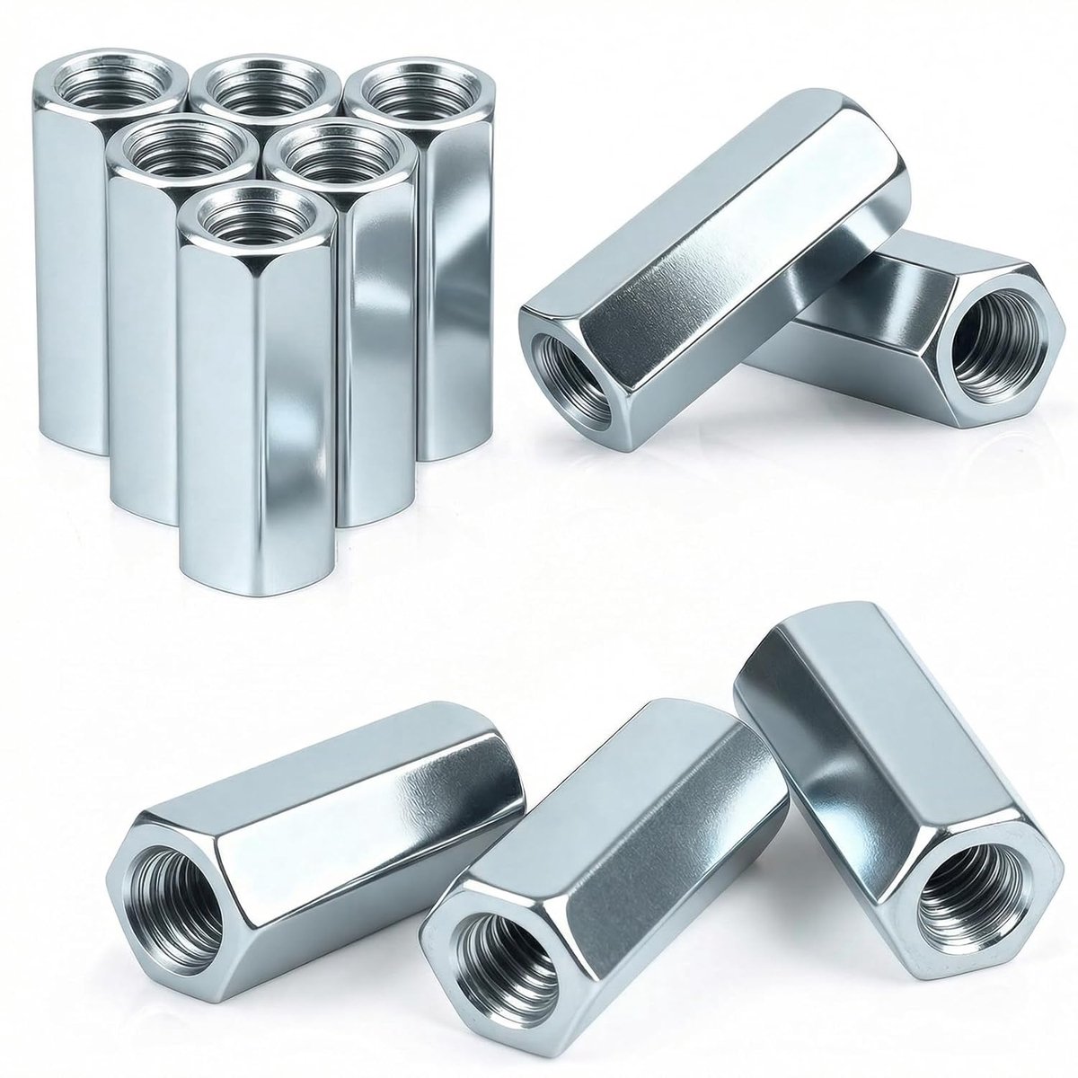 Langere moer M5 x 30 mm - Gegalvaniseerd staal - Hexagonale draadbus - Ideaal voor doe-het-zelf projecten - ShopVlot