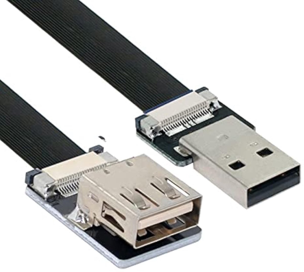 USB 2.0 Type-A Male to Female Extension Data Flat Slim FPC Cable for FPV & Disk & Scanner & Printer 200CM - ShopVlot