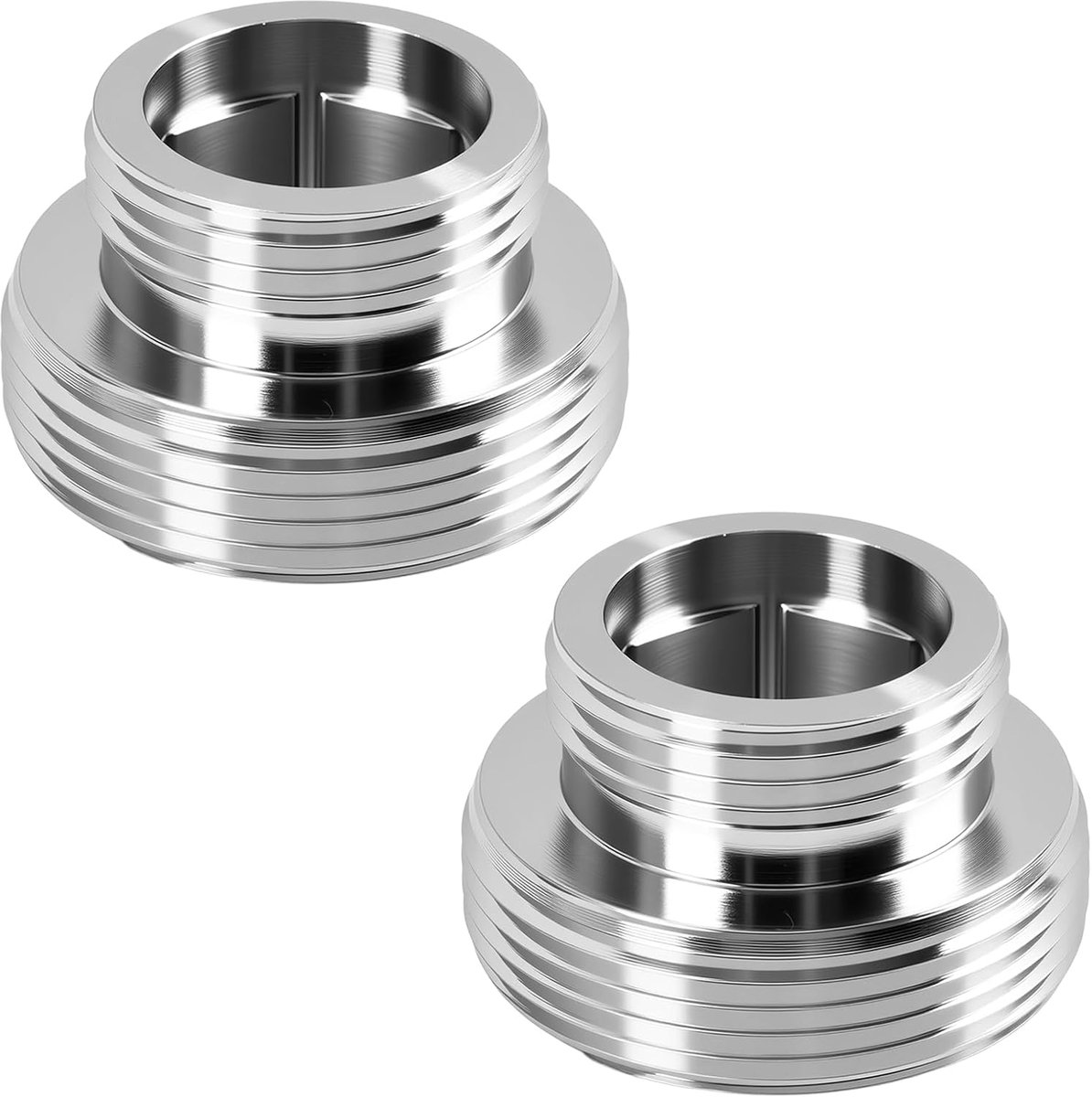 Metalen kraanadapters 16 mm - 22 mm en 22 mm - 16 mm - schroefdraad - ideaal voor verschillende aansluitingen - ShopVlot