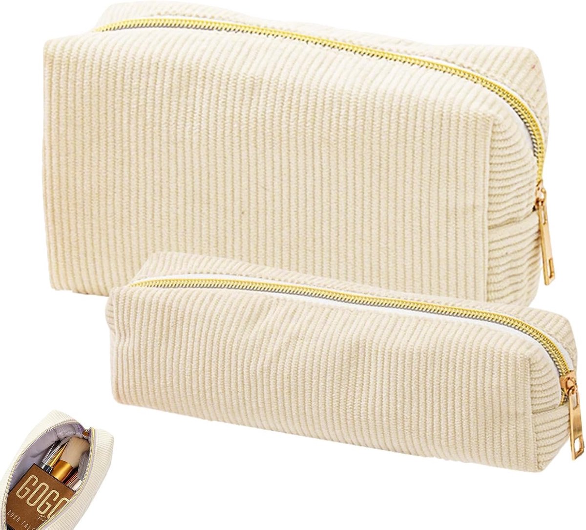 Women's Velvet Makeup Bag with Metal Zipper Small Portable Cosmetic Bag for Handbag, Travel, Toilet, Care and - ShopVlot