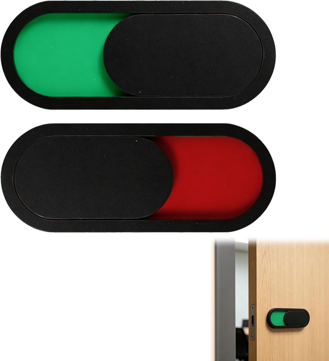2 schuifborden, schuifdeur badkamer, deurindicator, niet storen, rood-groen, wc-bord voor kantoor, badkamer, hotel en - ShopVlot
