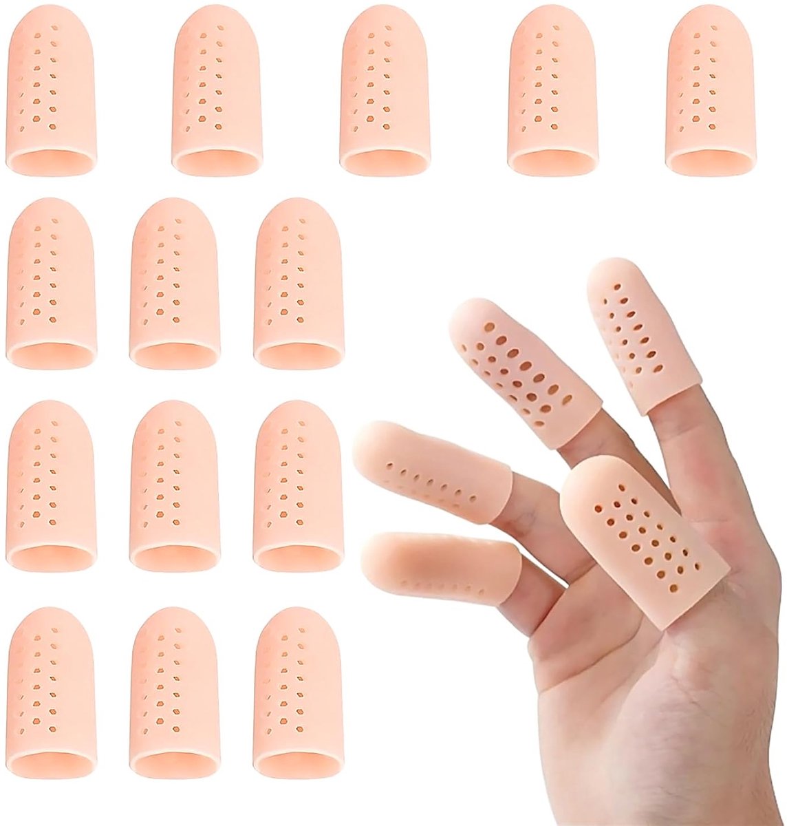 Pack of 14 Silicone Finger Guards, Finger Lings, Thumb Guards, Silicone Thumb, Fingertips, Finger Protection, Cover - ShopVlot