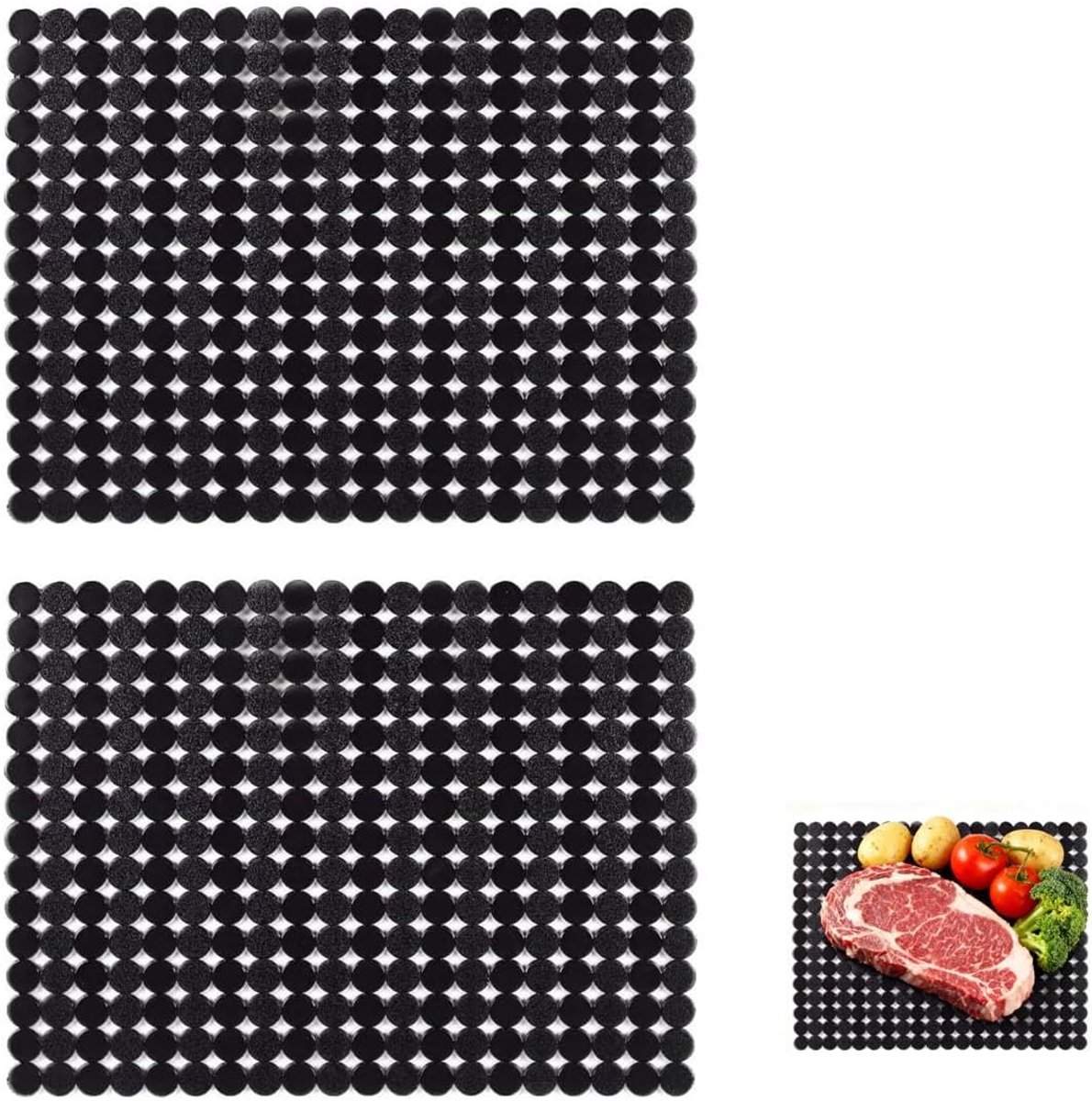 Keukenafvoer mat set van 2 - 40 x 30 cm - PVC - Snijbaar op maat - Beschermt servies tegen krassen - ShopVlot