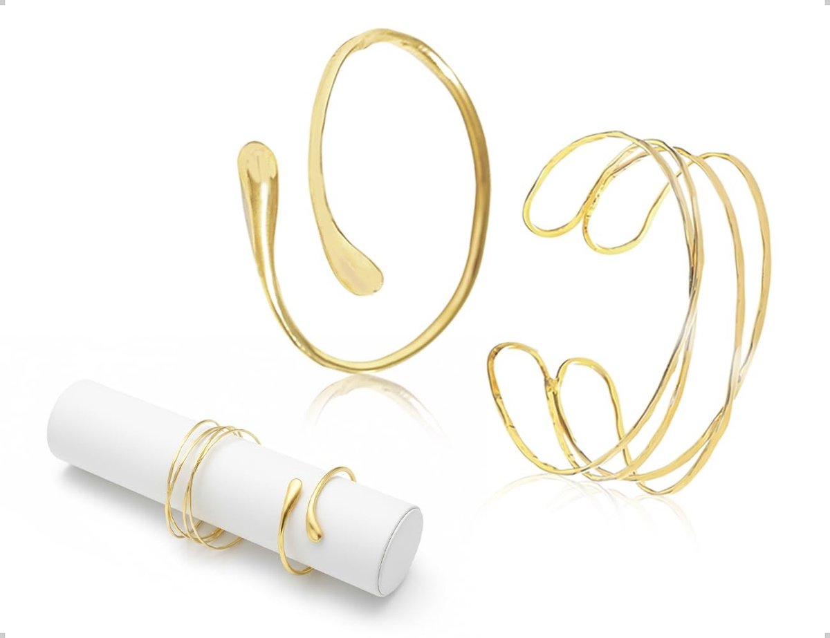 Solidchoice - Set van 2 Verstelbare Gouden Armarmbanden