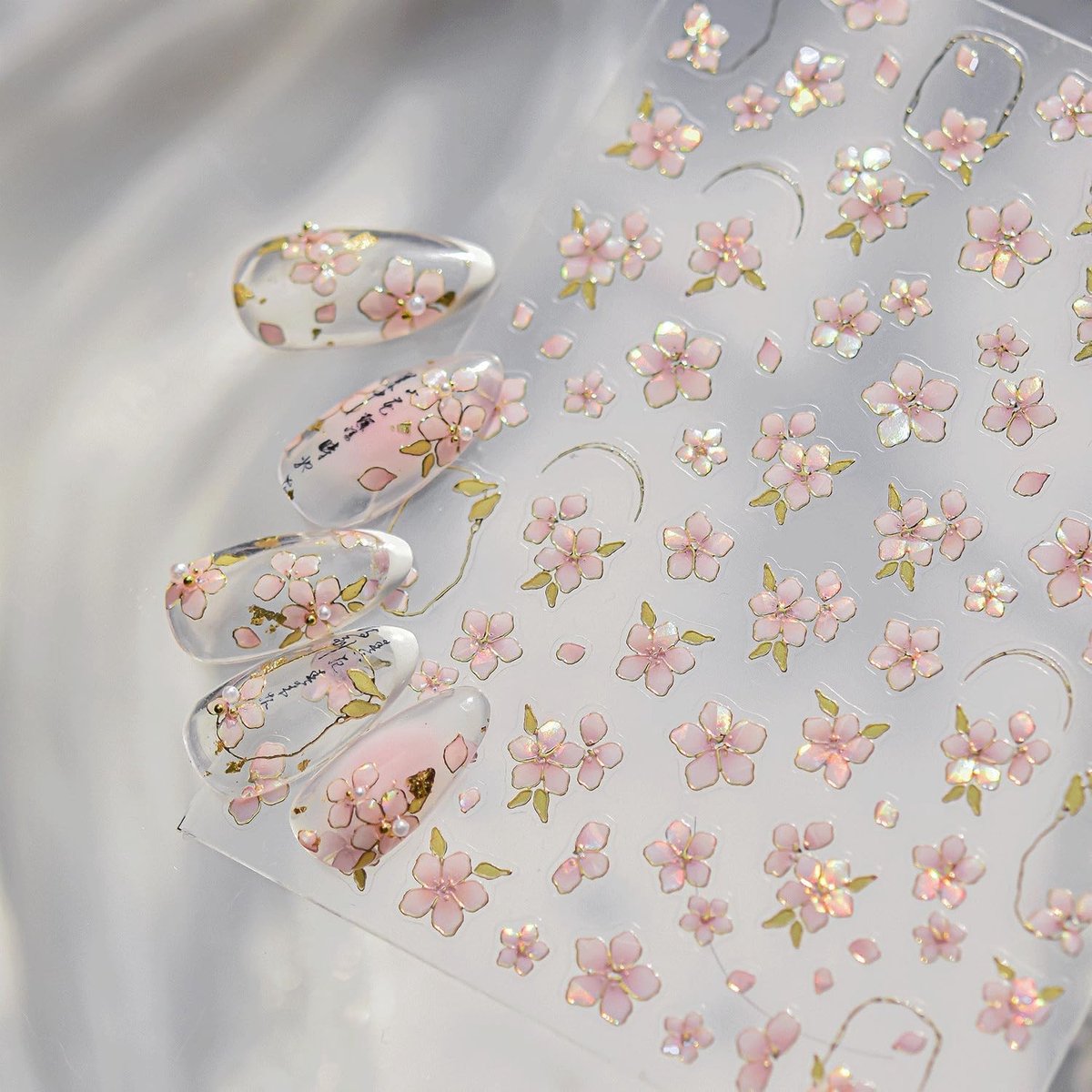 Solidchoice - 5D Nagelstickers in Roze en Goud voor Creatieve Nail Art