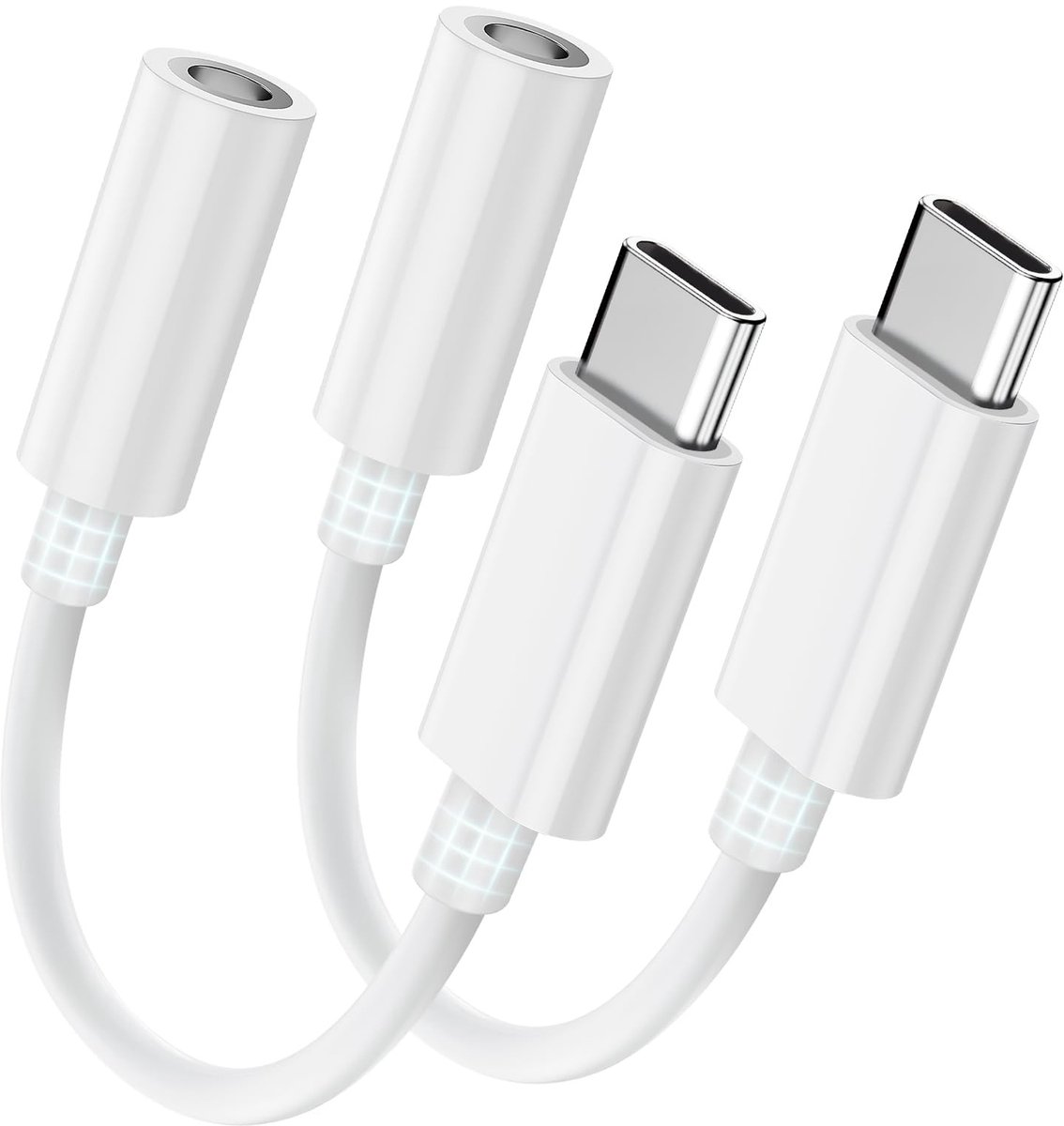 Solidchoice - Set van 2 USB C Hoofdtelefoon Adapters
