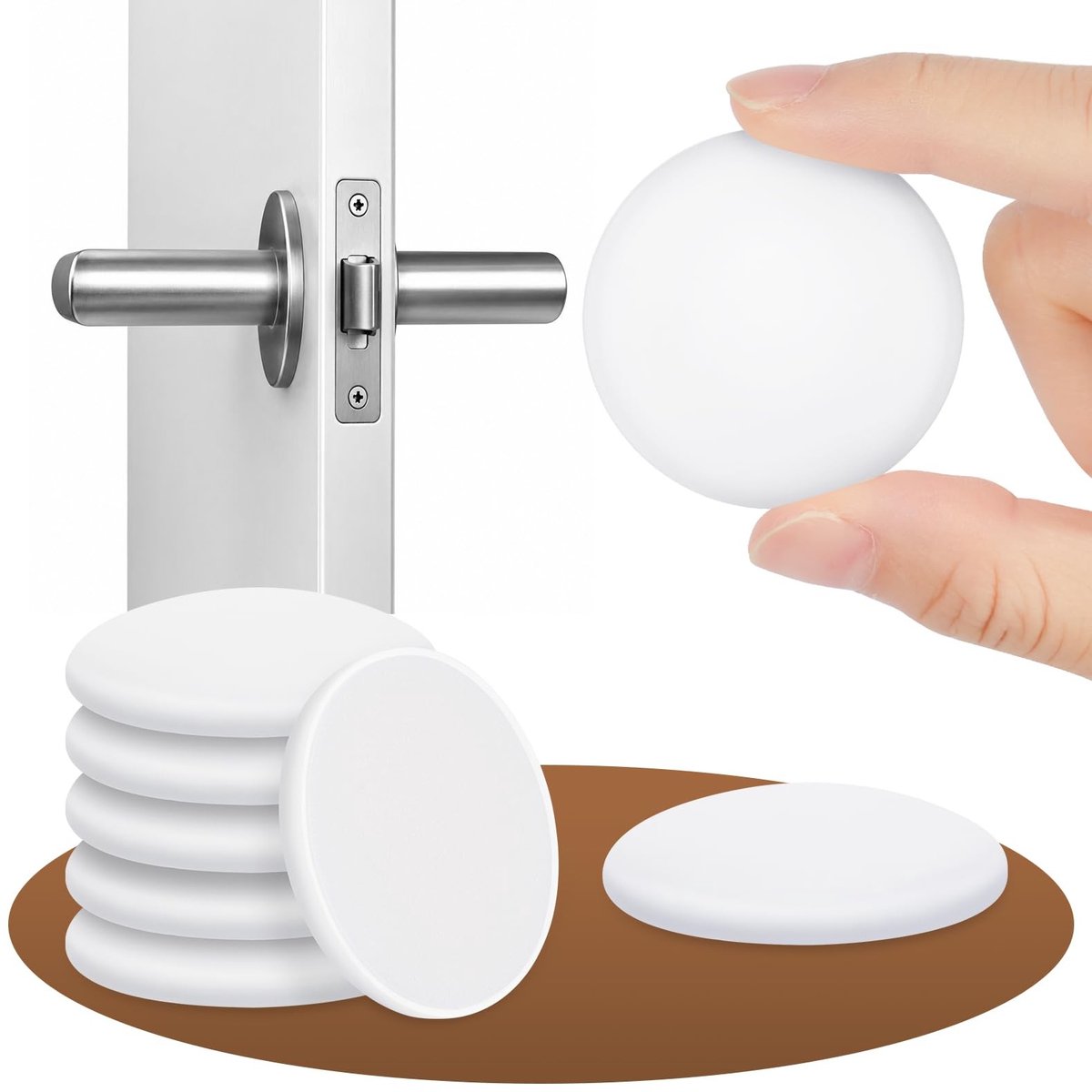 Solidchoice - 6 Stuks Zelfklevende Deurstoppen voor Wandbescherming