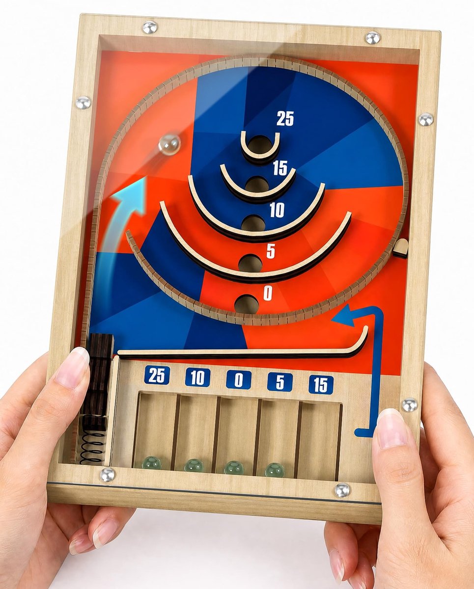 Solidchoice - Houten Flippers Spel voor Kinderen en Volwassenen