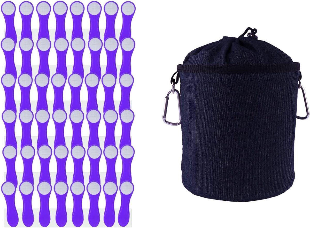 Kledingknijpers set 48 stuks - paarse knijpers - zachte grip - perfect voor delicate kleding - ShopVlot