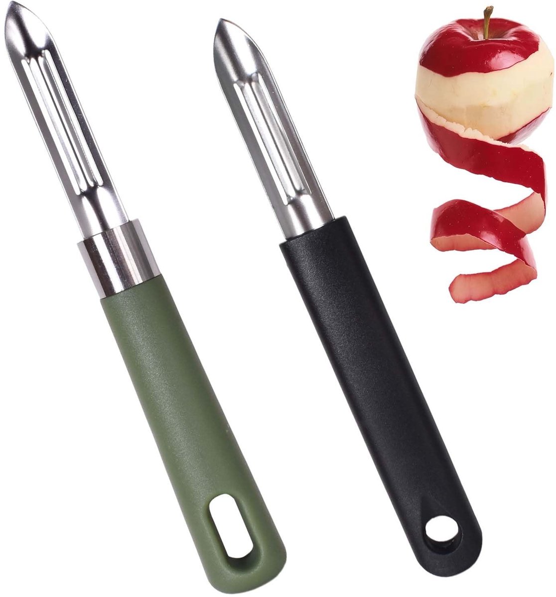 Solidchoice - Set van 2 RVS Schilmesjes met Ergonomisch Handvat