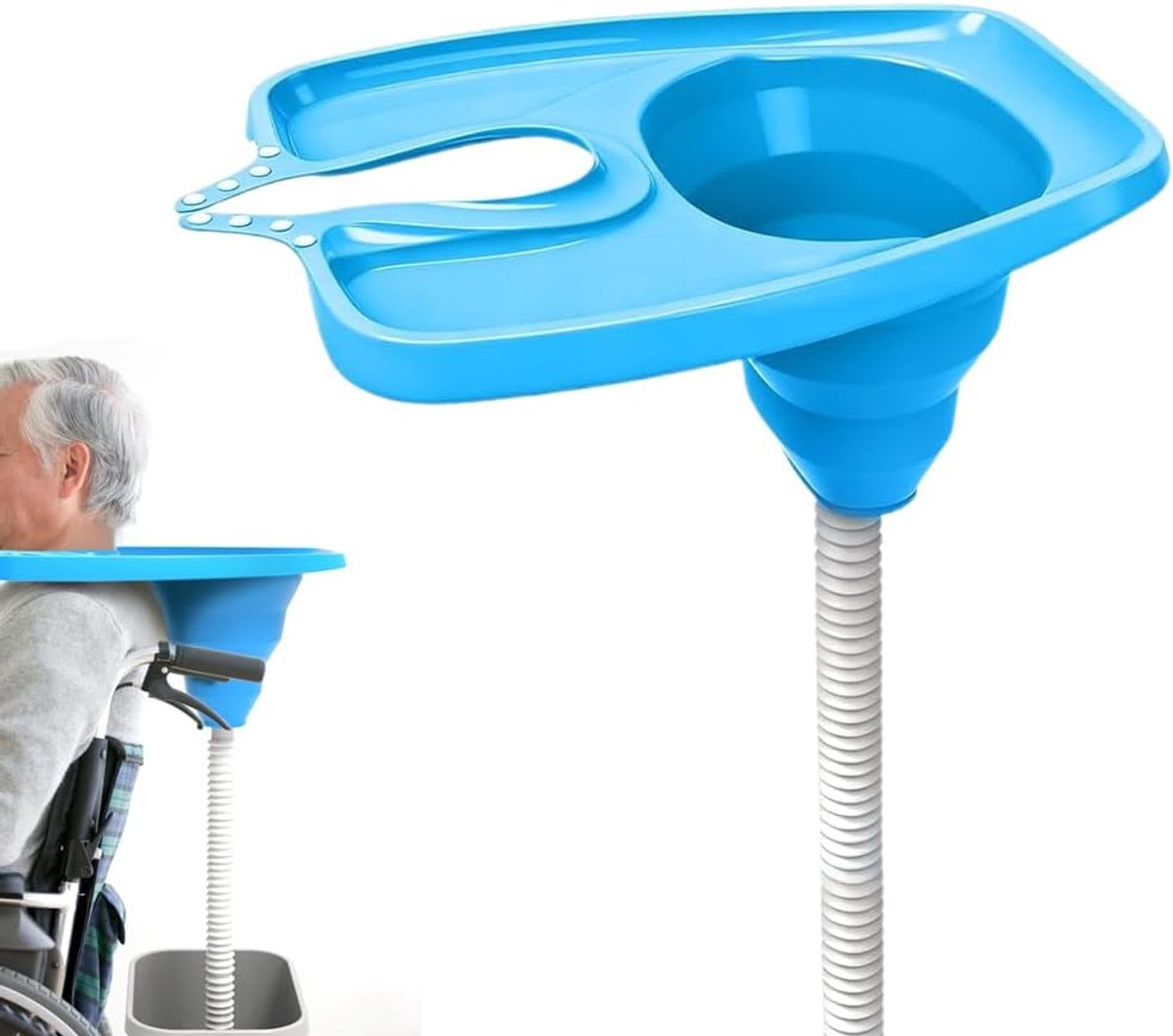 Haarwastafel voor op bed - opvouwbaar en draagbaar - met afvoer - ideaal voor senioren en zorgbehoeften - ShopVlot