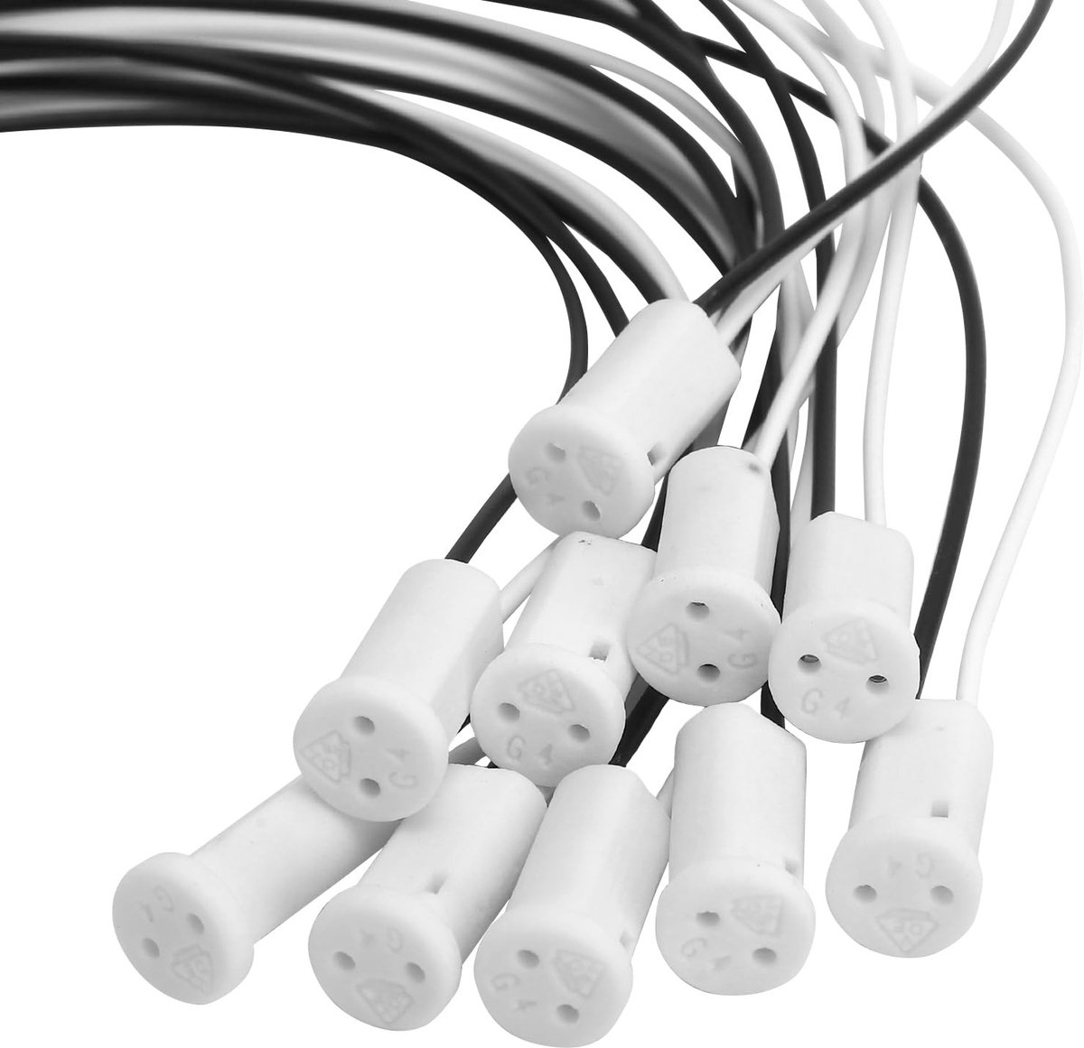 Solidchoice - Set van 10 G4 Keramische Lampfittingen met Kabel