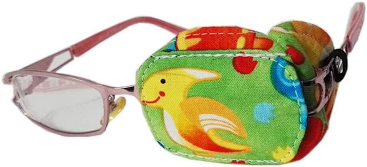 Ooglapje voor kinderen - katoen met zijde - links voor amblyopie behandeling - steun bij lui oog - ShopVlot