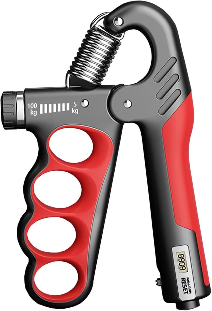 Handgreep krachttraining 100 kg - ergonomisch ontwerp - antislip oppervlak - versterkt onderarmspieren - ShopVlot