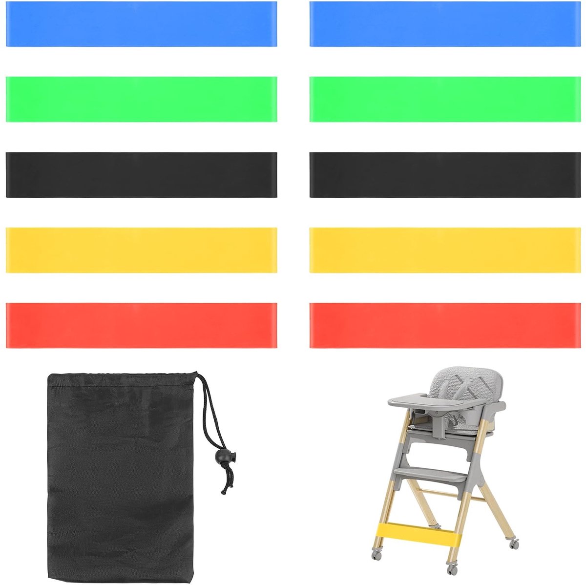 Solidchoice - Set van 10 Anti-Stress Bands voor Stoelen