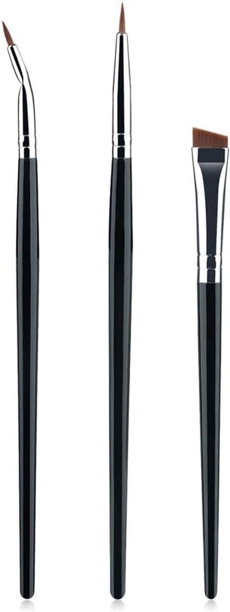 Oogmake-up kwasten set 3 stuks - Professionele eyeliner kwast - Fijne punt - Voor perfecte lijnen - ShopVlot