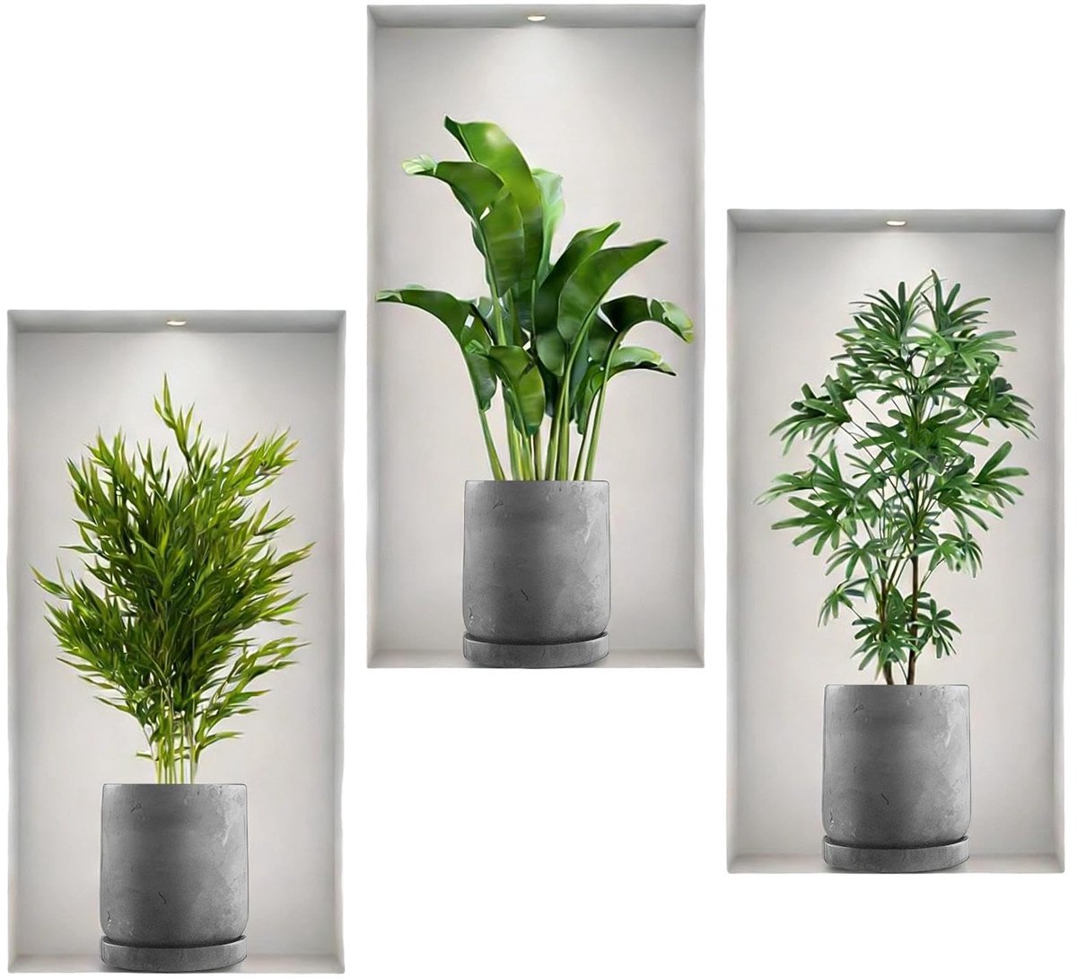 Solidchoice - Set van 3 Zelfklevende Muurstickers met 3D-effect