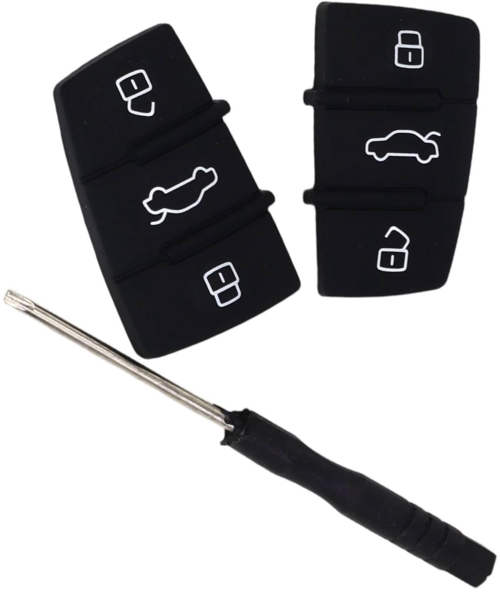 Solidchoice - 2x Sleutelrubber voor Audi Autosleutel met Mini Schroevendraaier