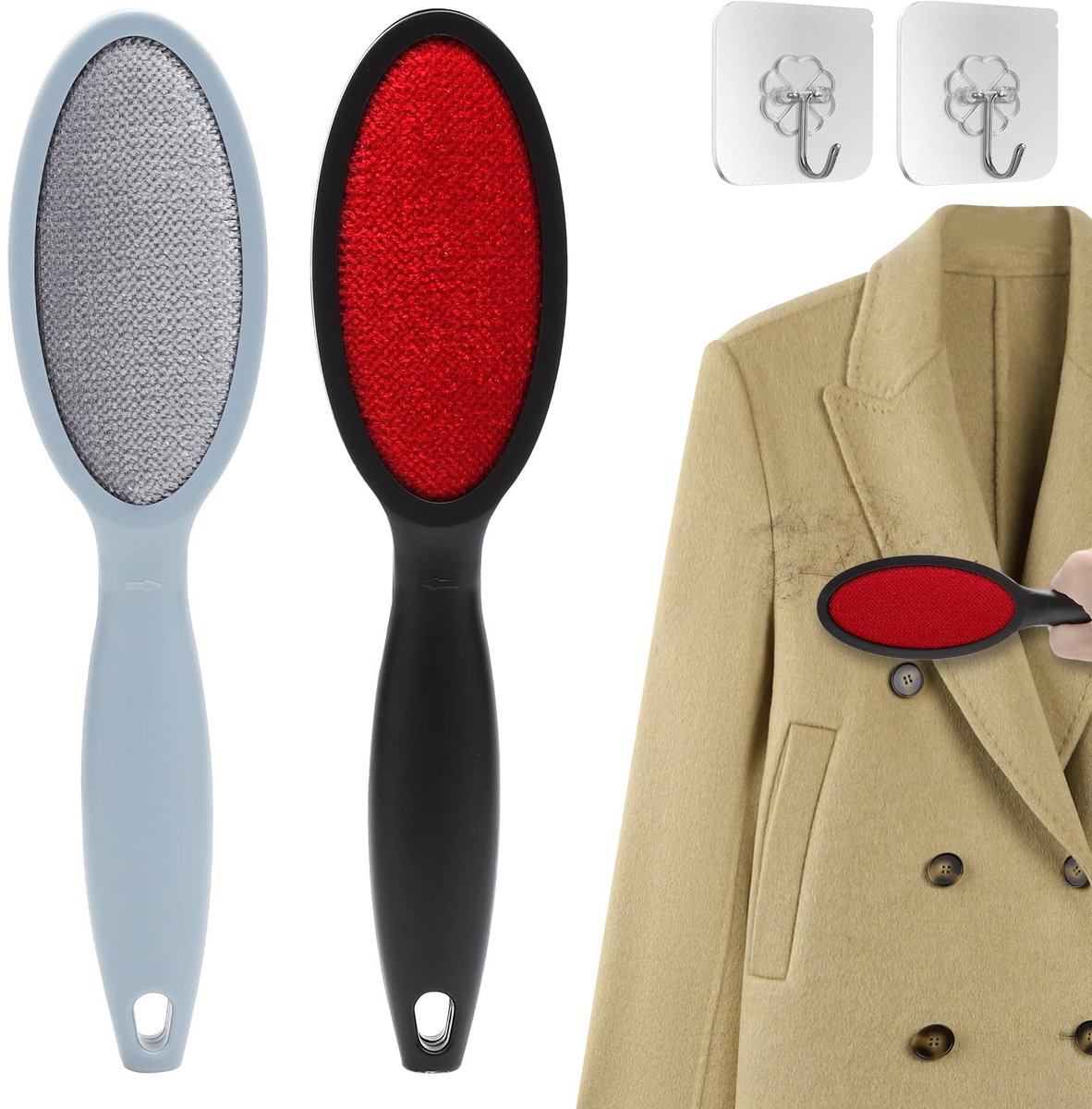 Solidchoice - Set van 2 Lintborstels voor Dierenhaar en Pluisjes