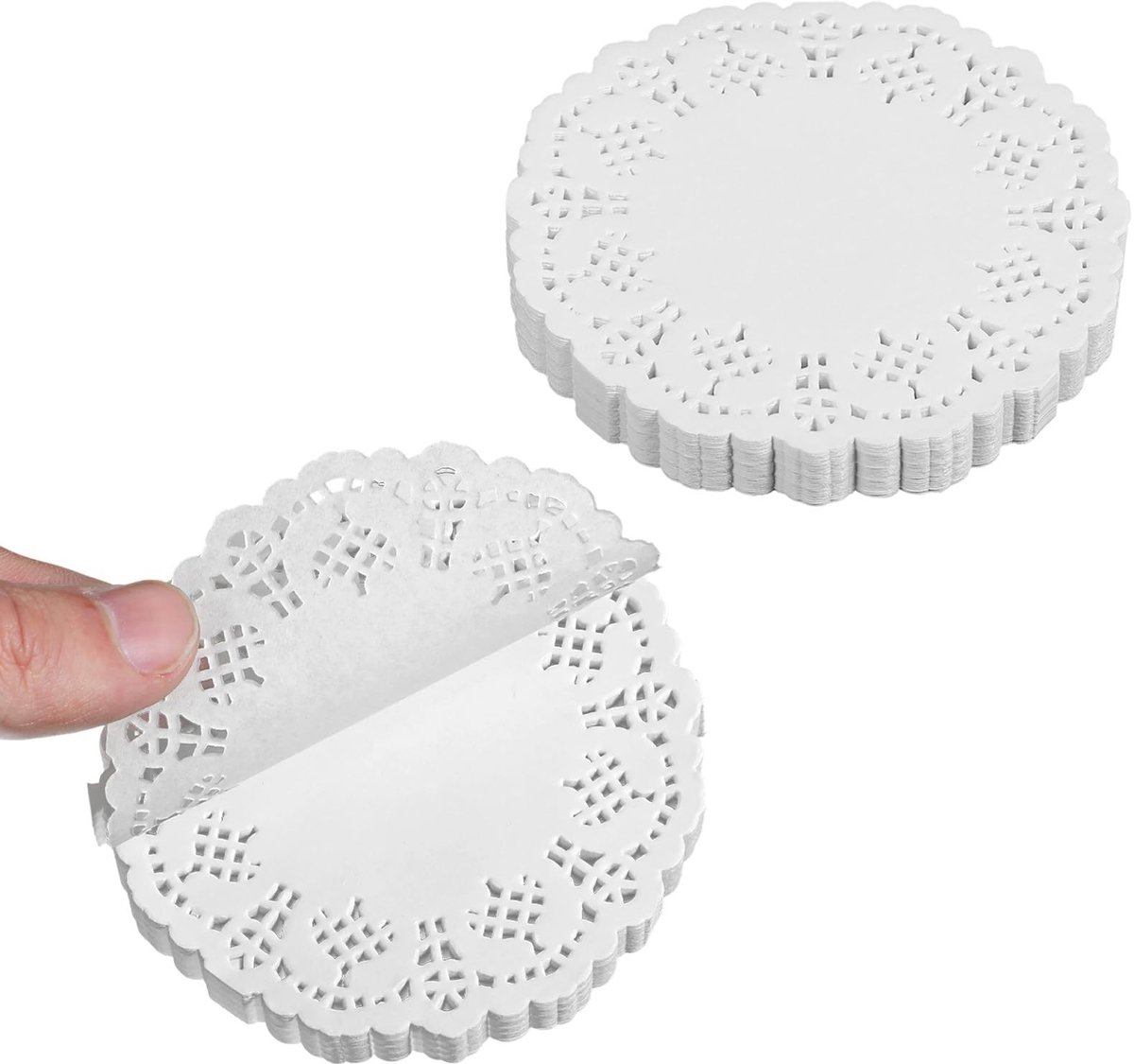 Solidchoice - Set van 300 Witte Papieren Coasters met Kant