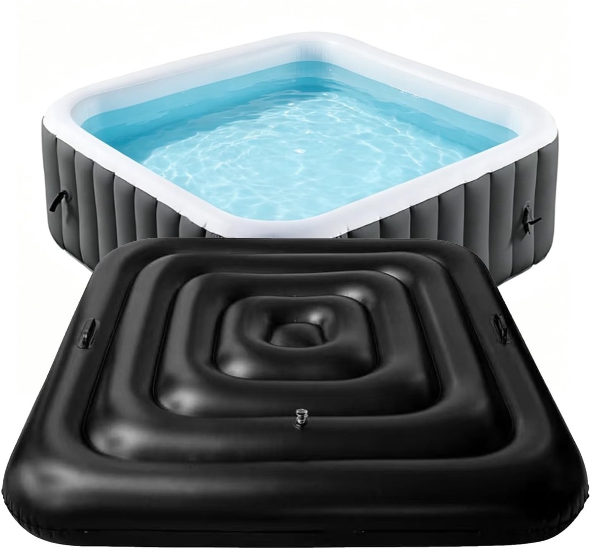 Solidchoice - Opblaasbare Whirlpool Afdekking met Handgrepen voor Energiebesparing