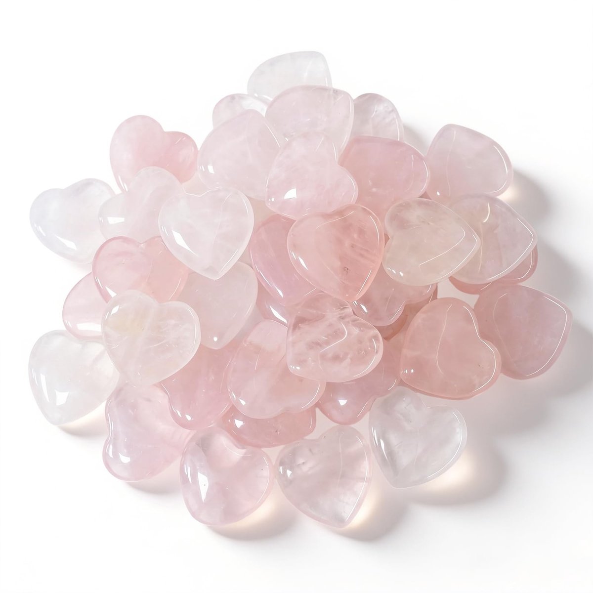 Solidchoice - 40 Stuks Rozenkwarts Hartstenen voor Genezing en Meditatie