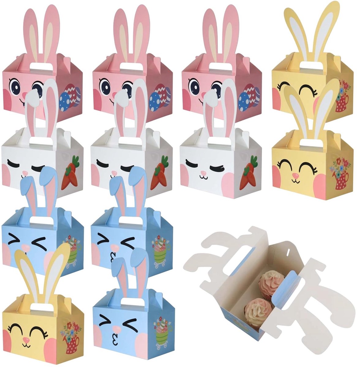 Solidchoice - Herbruikbare Paasdozen met Oortjes, Set van 12 Stuks