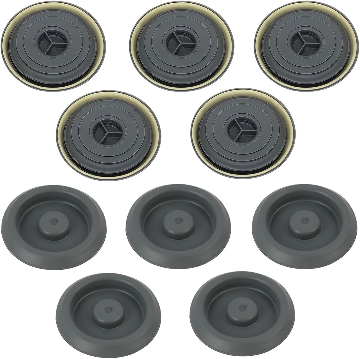 Rubber Plug Set van 10 - Waterdichte PE Kunststof - Grijs - Voor Chassis en Onderbodem - ShopVlot