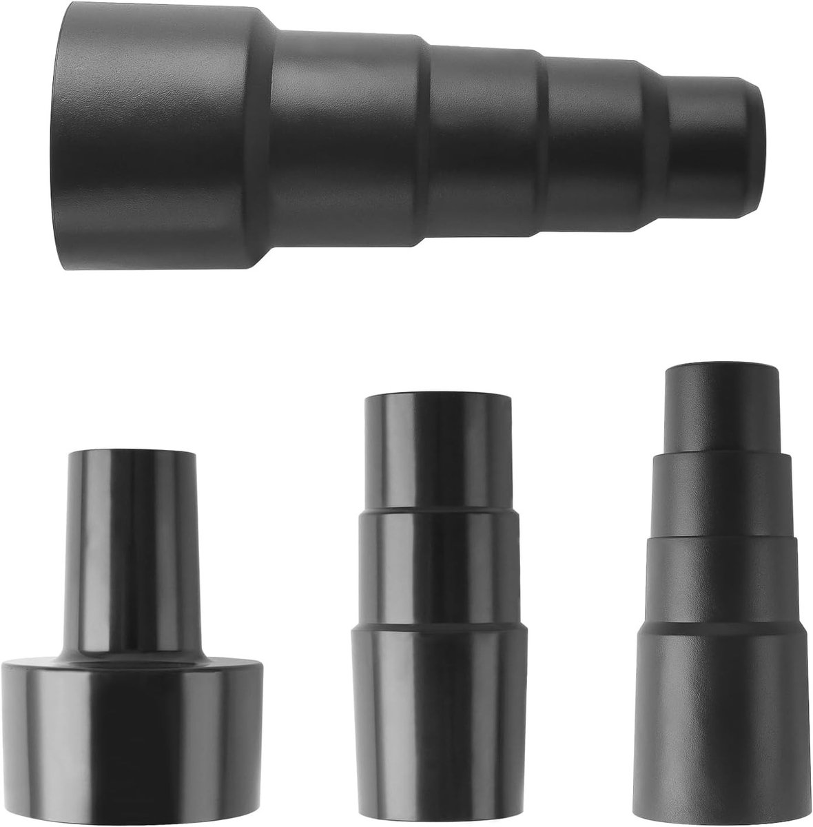 Stofzuigeradapter - Zwart - 4 Stuks - Flexibel PVC - Voor Diverse Merken