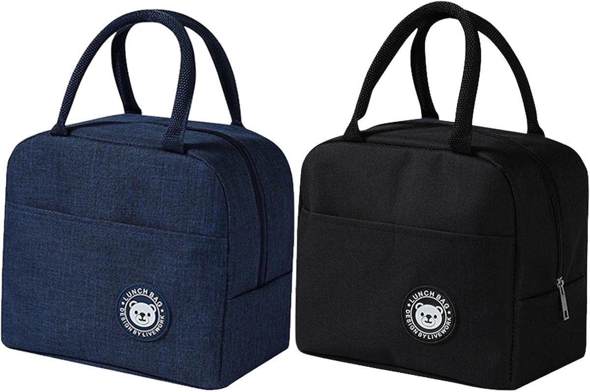Koeltas set van 2 - geïsoleerd - opvouwbaar - ideaal voor werk en school - ShopVlot