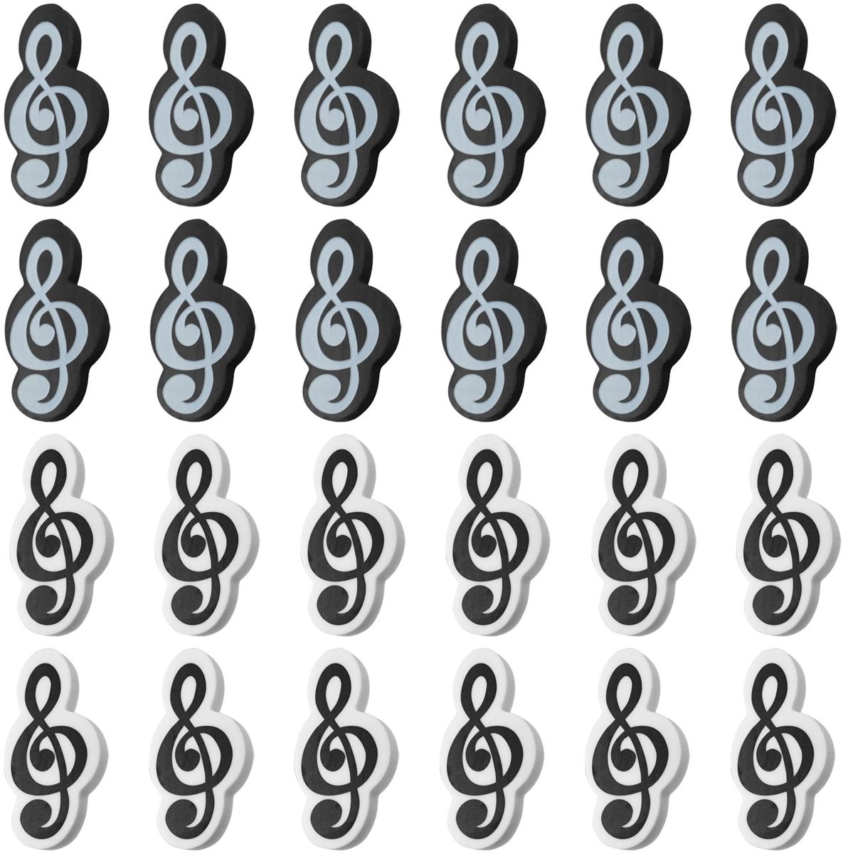 Solidchoice - Set van 24 Muziek Vorm Gum voor School en Kantoor
