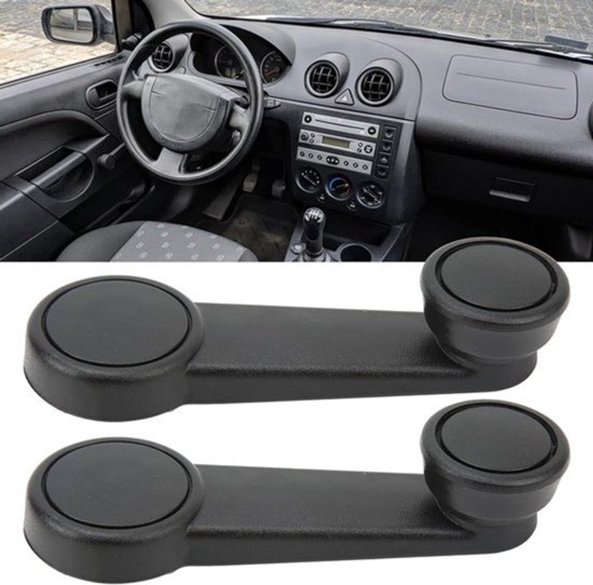 Raamhandgreep Winder 2 stuks - ABS Slijtvast Vervangonderdeel voor Transit Focus Fiesta Escort